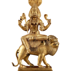 Pure Brass Pratyangira Devi Bhadrakali Statue - 19" Antique Tone | Fierce Divinity | Intricately Crafted | Powerful Protection | Narasimhi Simhamukhi Atharvana